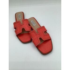 Steven New York Size 7.5 Slides Sandals Coral Woven